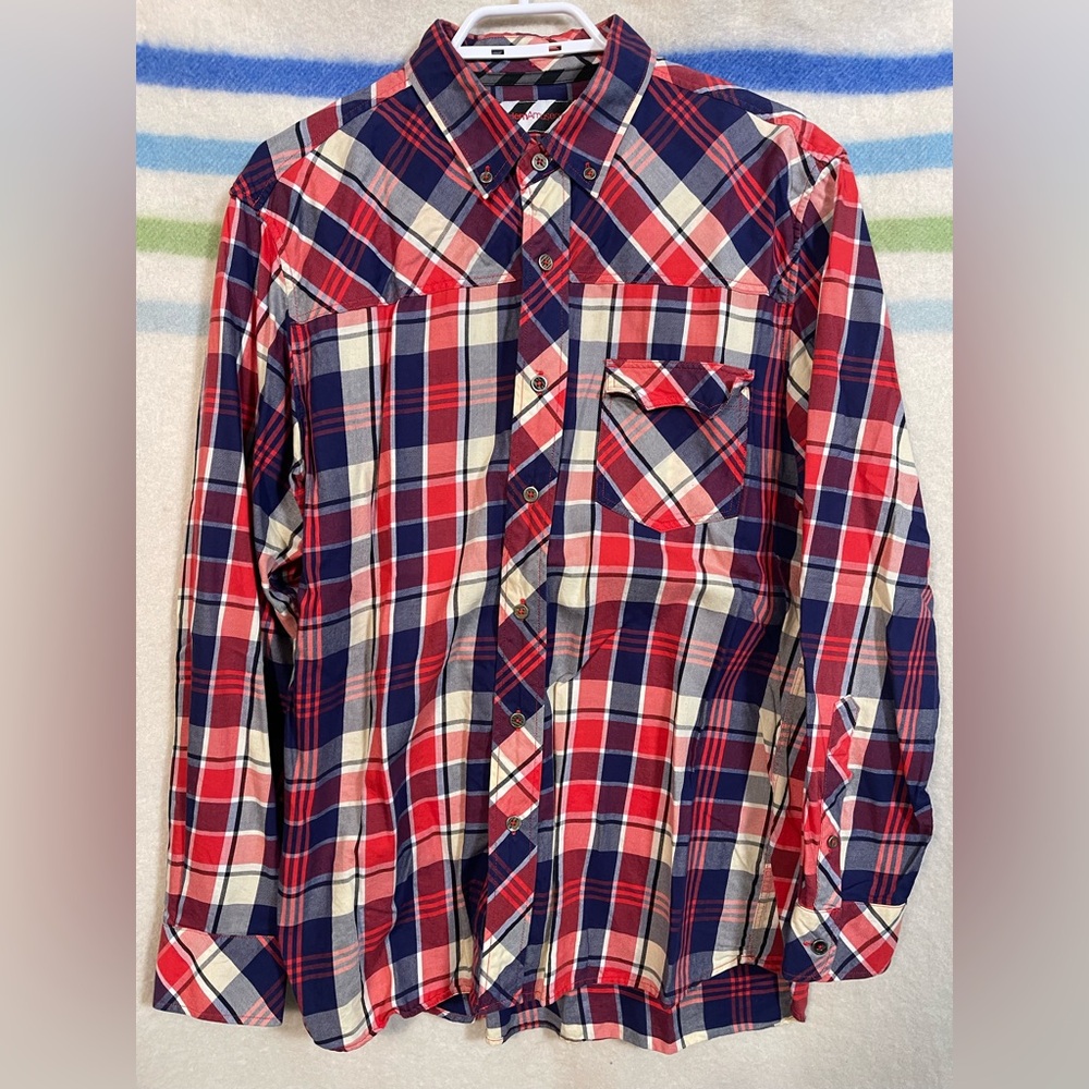 Modern Amusement Plaid Shirt Men’s  Long Sleeve Japan
